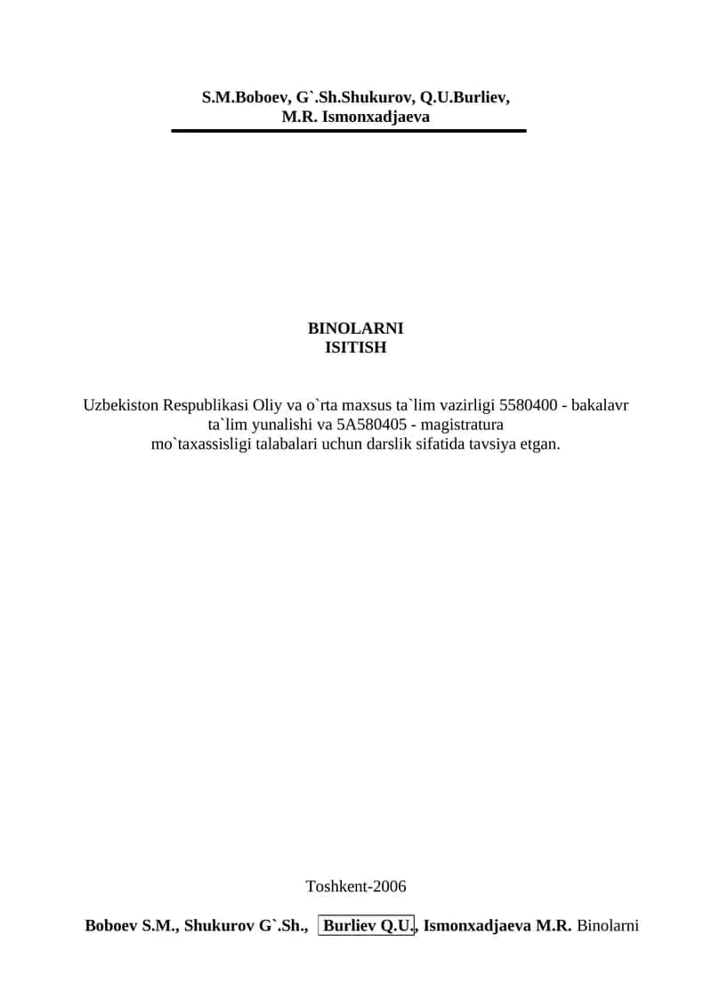 Binolarni isitish 1