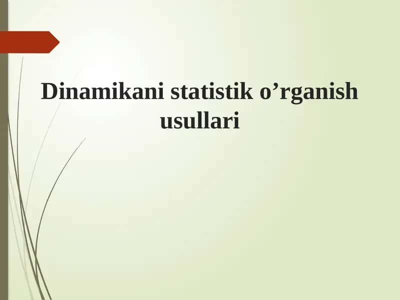 Dinamikanistatistiko’rganishusullari 1