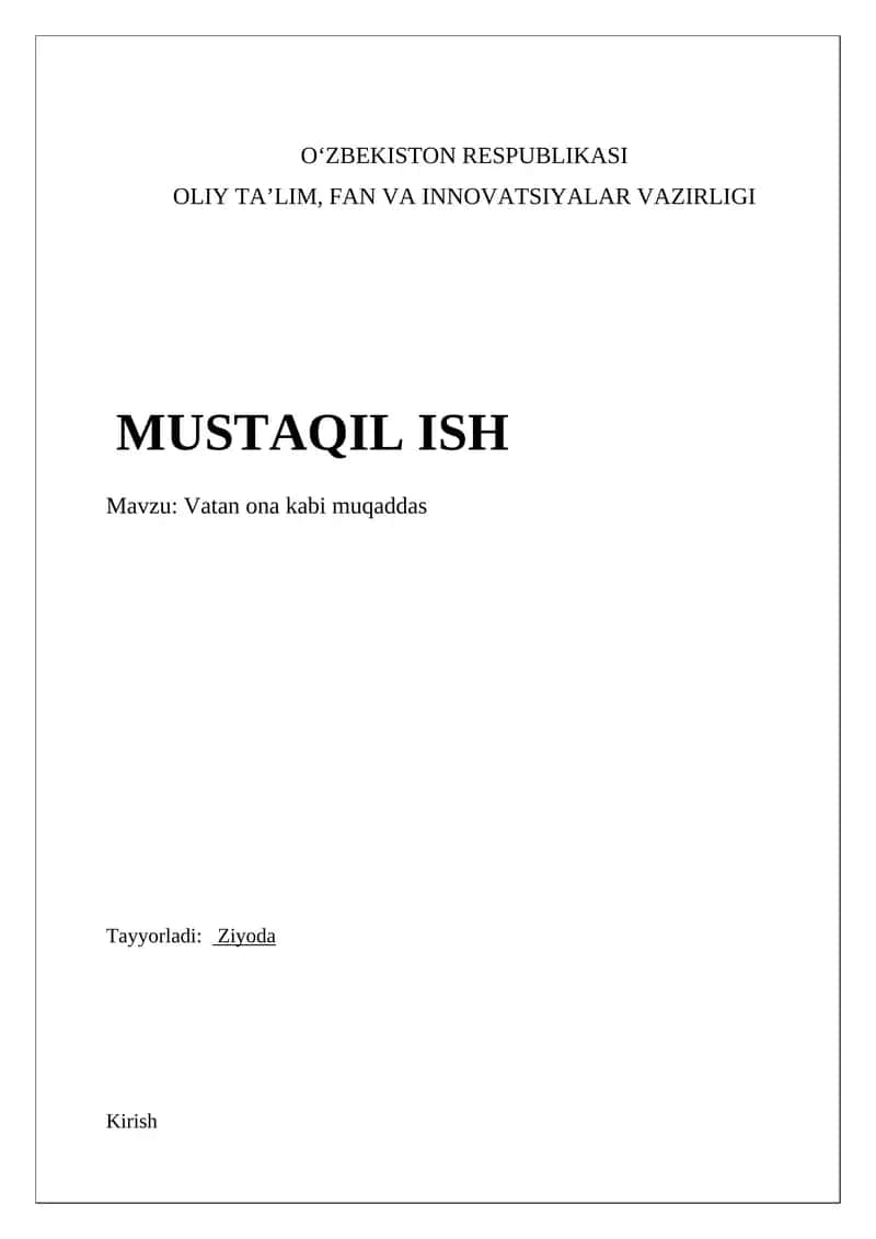 Vatan tabiatini asrash 1