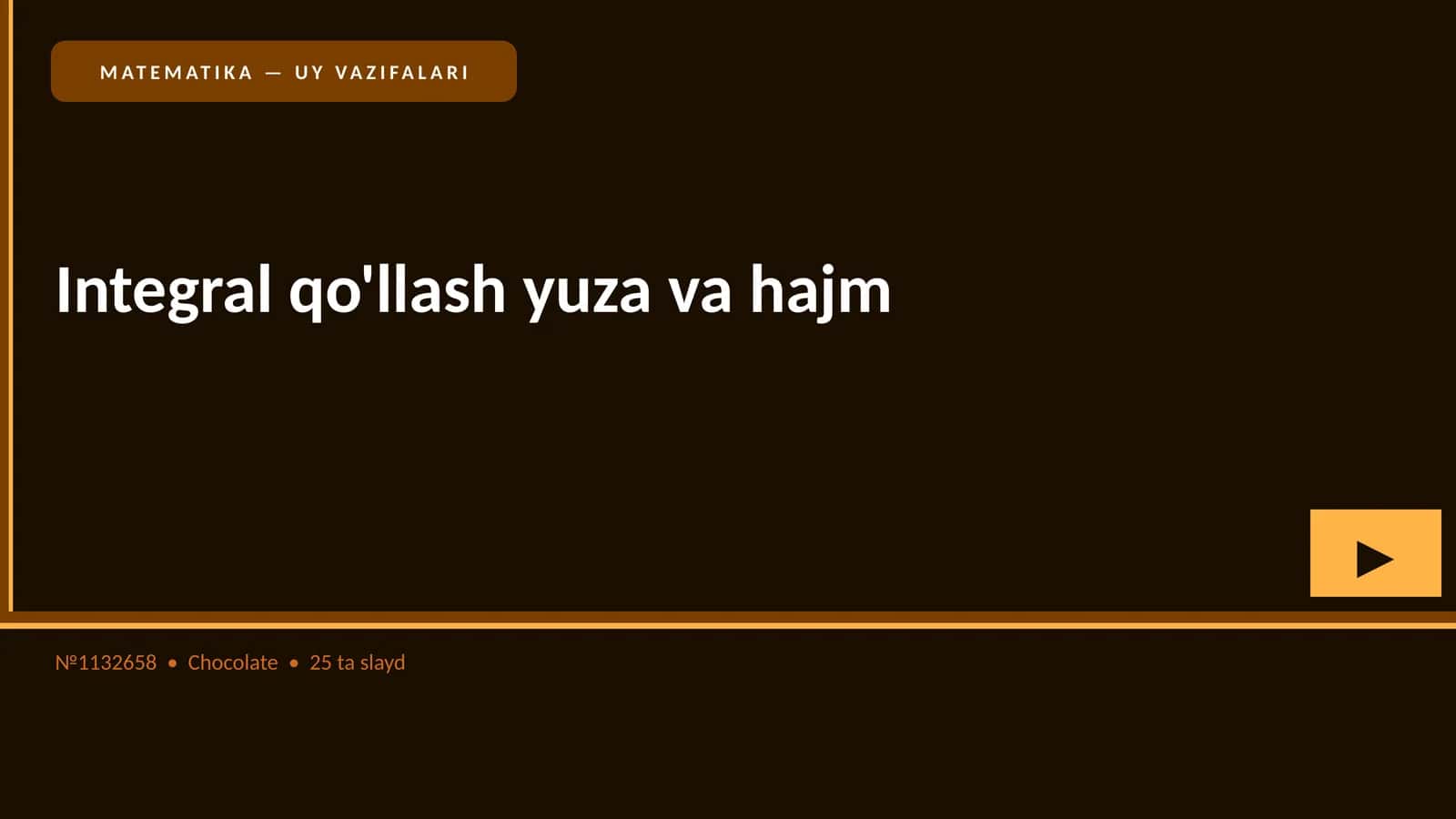 Integral qo'llash yuza va hajm 1