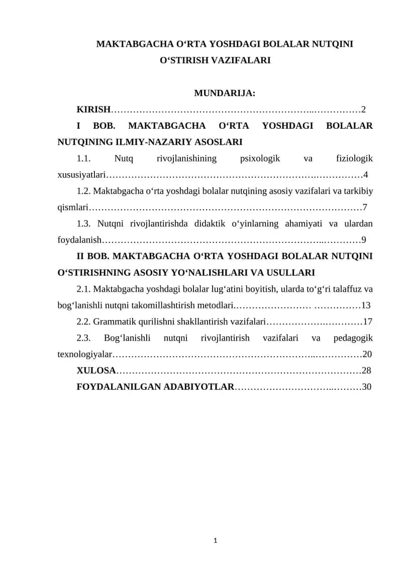 Maktabgacha O‘rta Yoshdagi Bolalar Nutqini O‘stirish Vazifalari 1