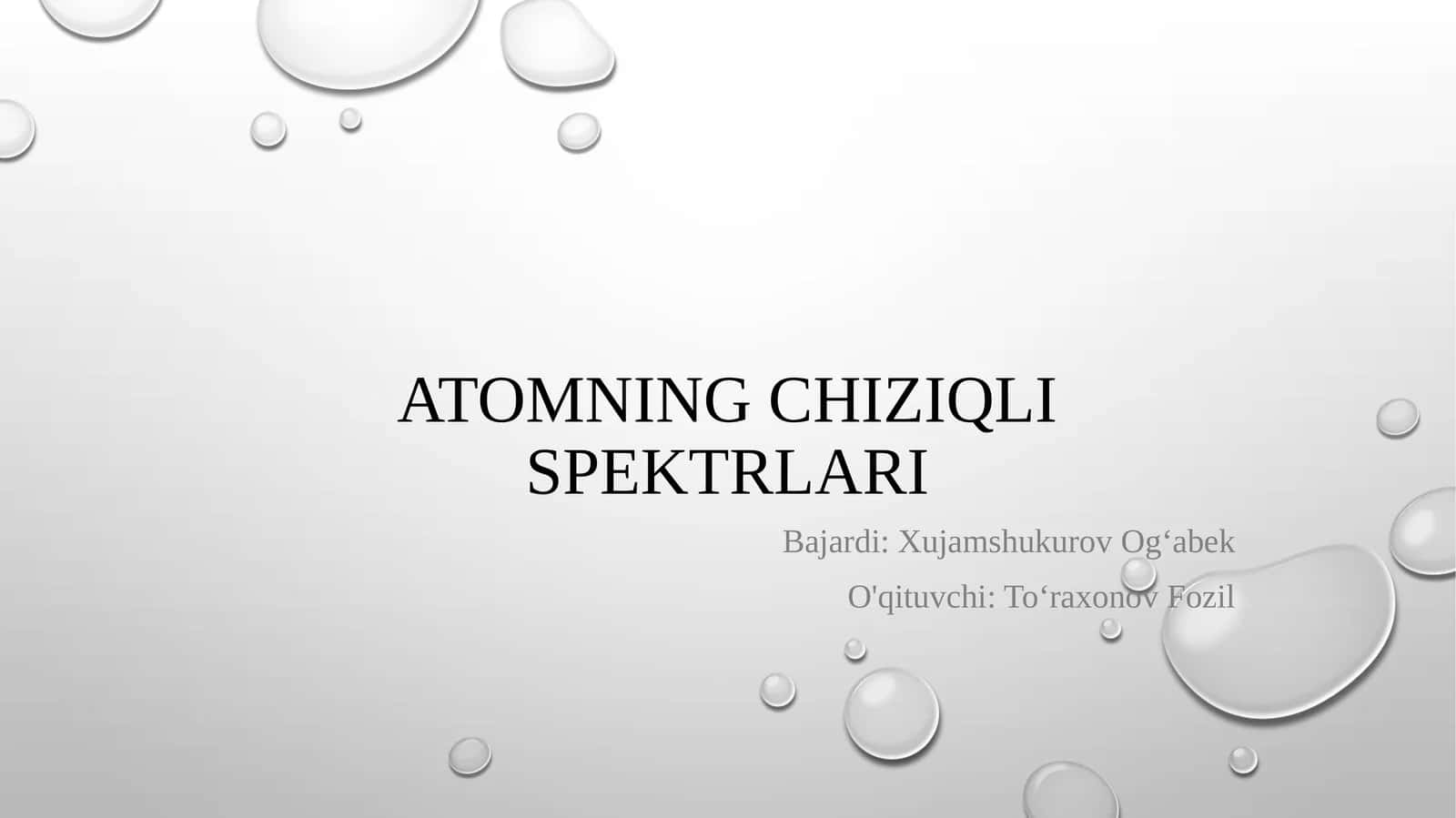 Atomning chiziqli spektrlari 1