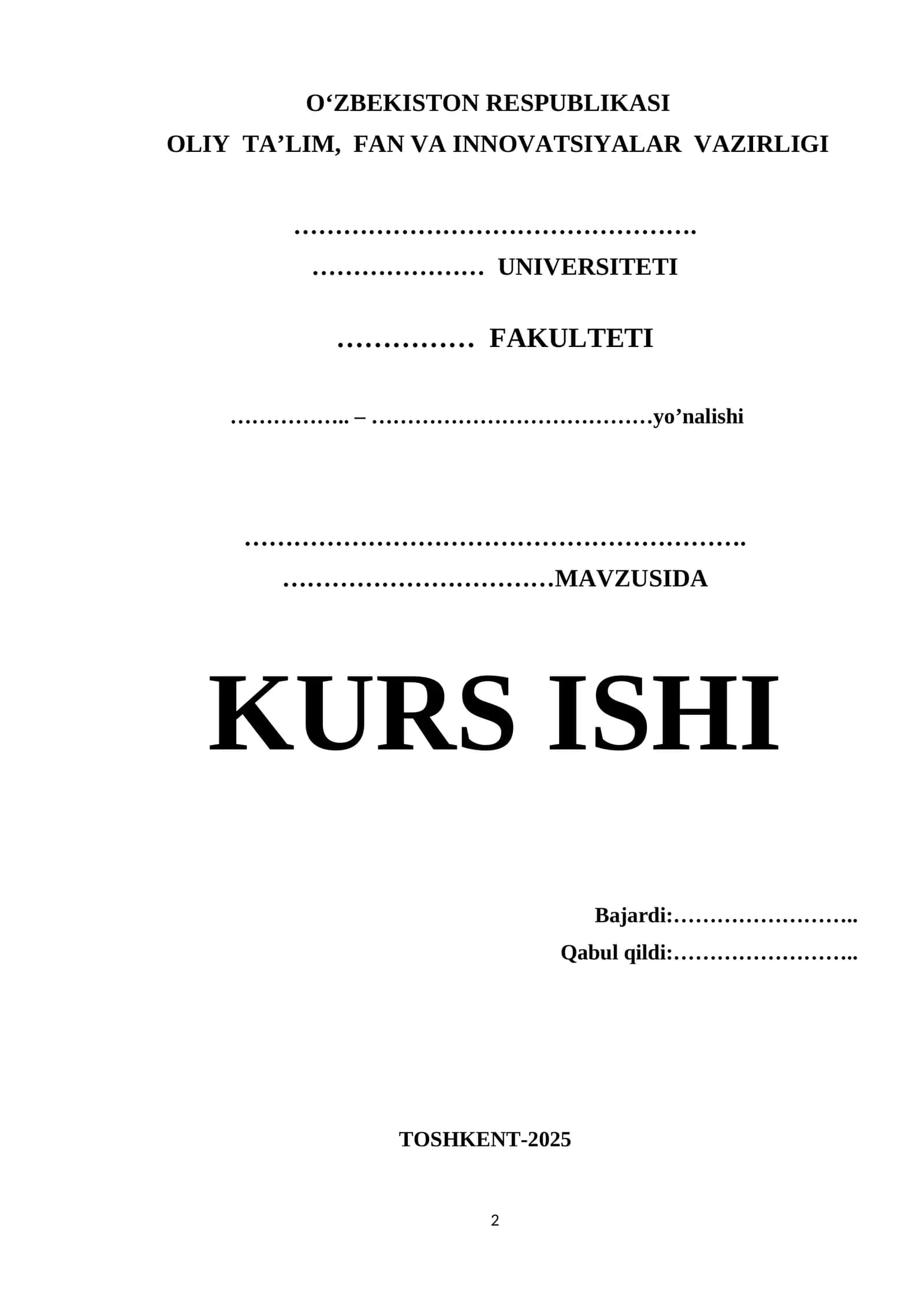 XVII–XIX asrlarda Koreya kurs ishi 1