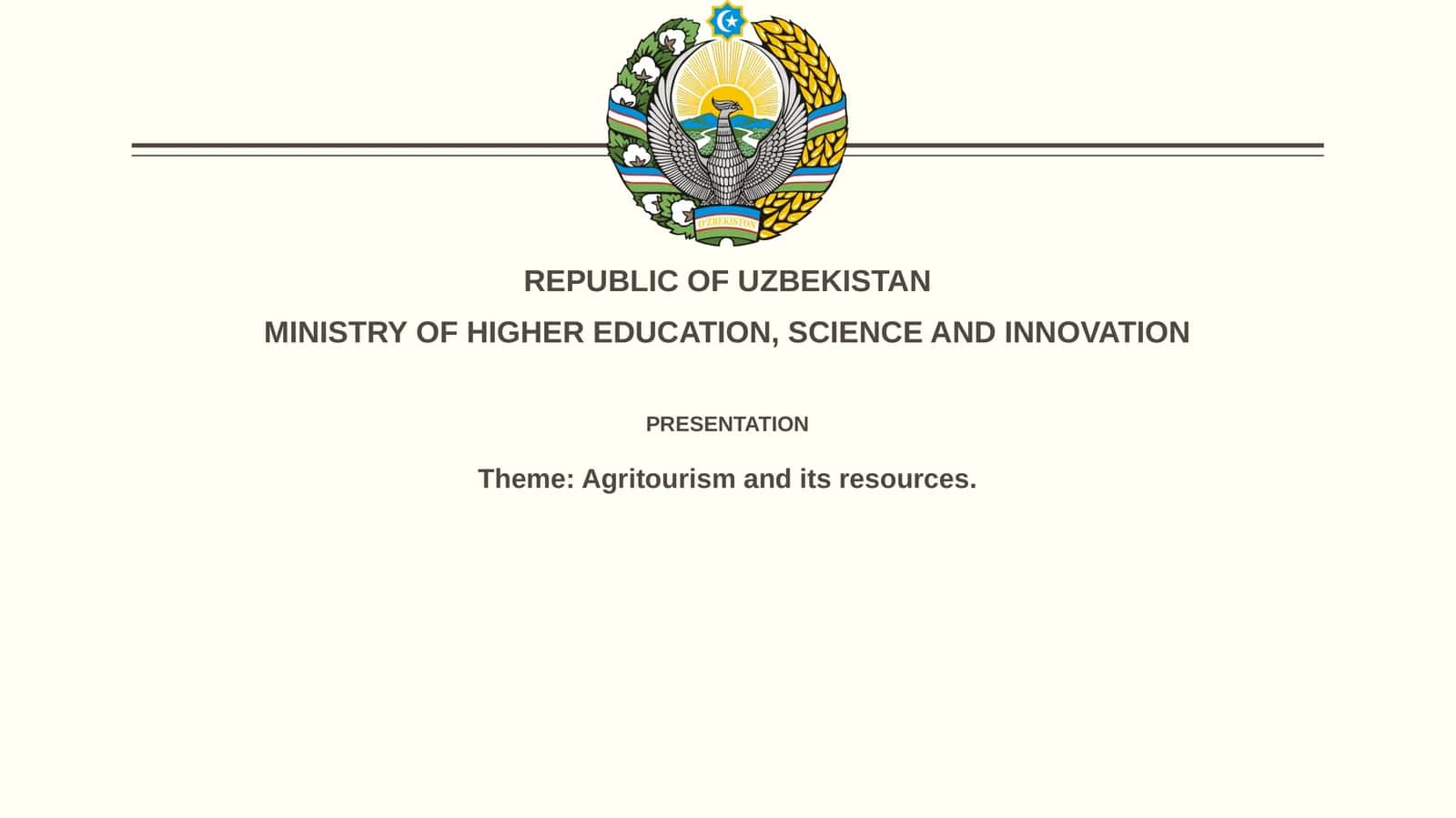 Presentation on Agritourism 1