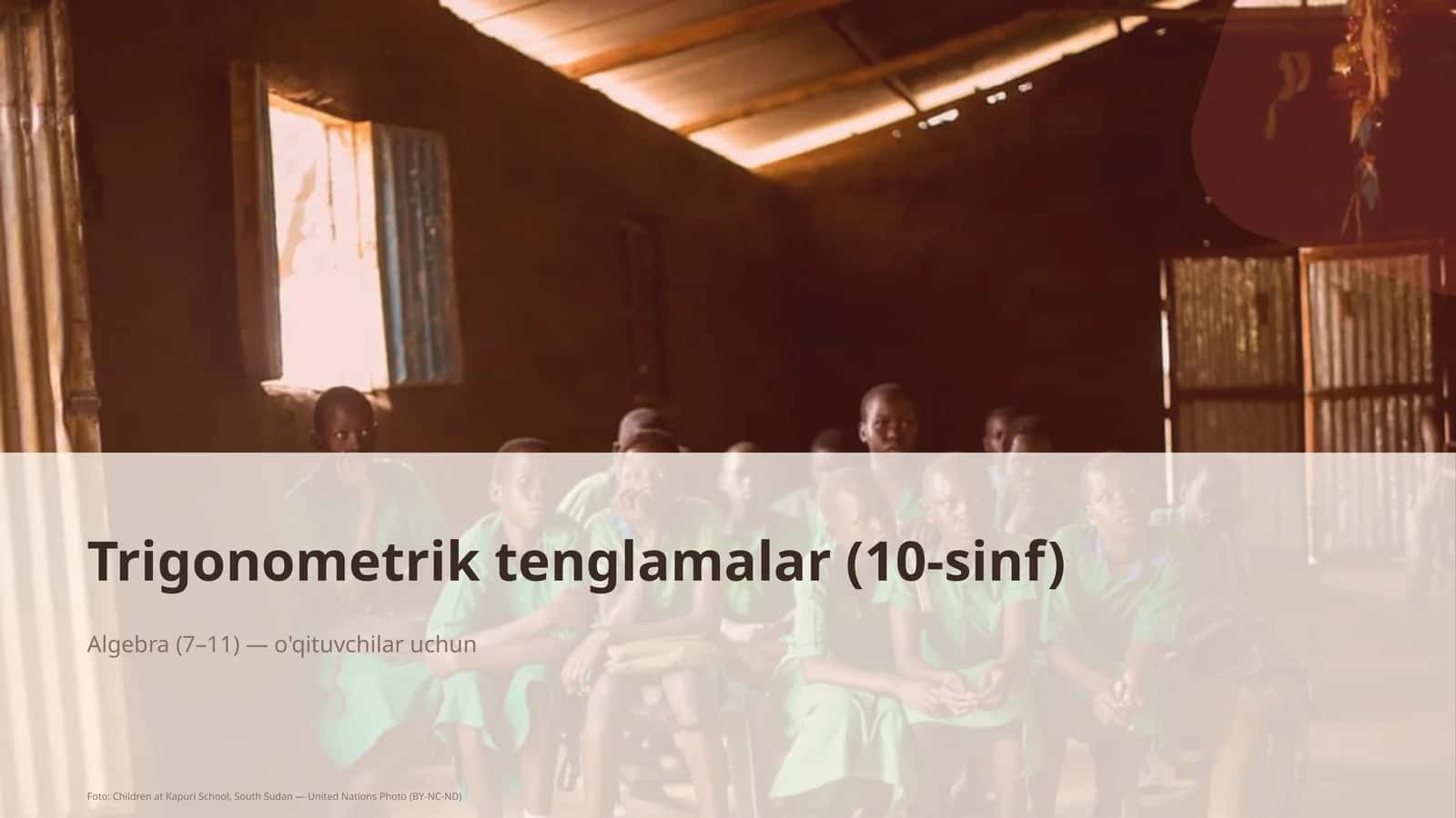 Trigonometrik tenglamalar (10-sinf) 1