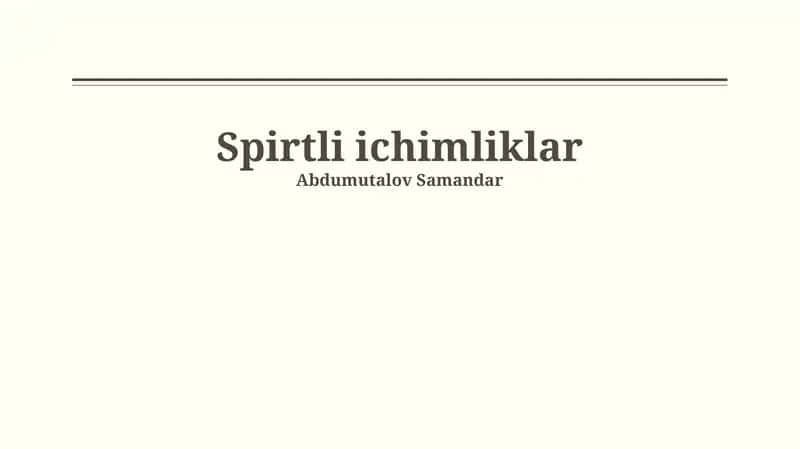 Spirtli ichimliklar 1