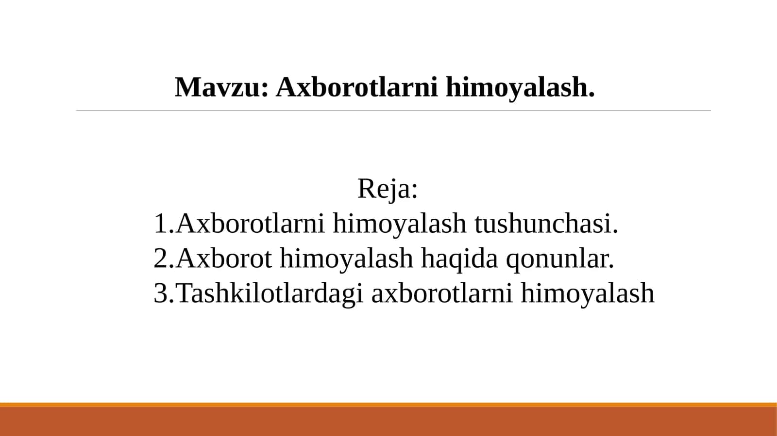 Axborotlarni himoyalash 1