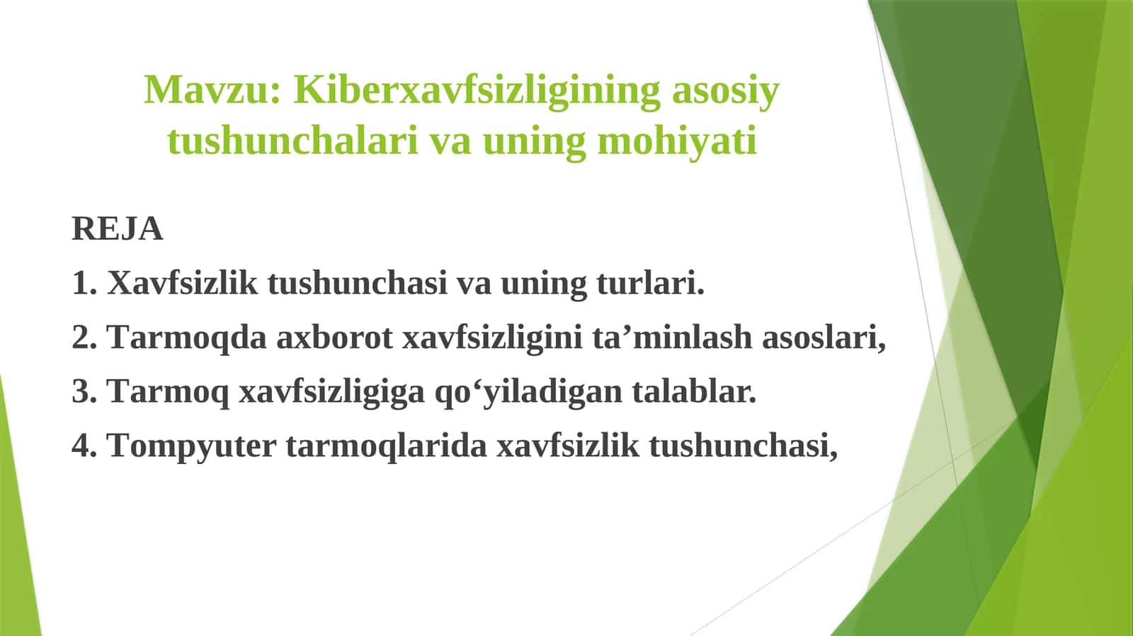 Kiberxavfsizligining asosiy tushunchalari va uning mohiyati 1