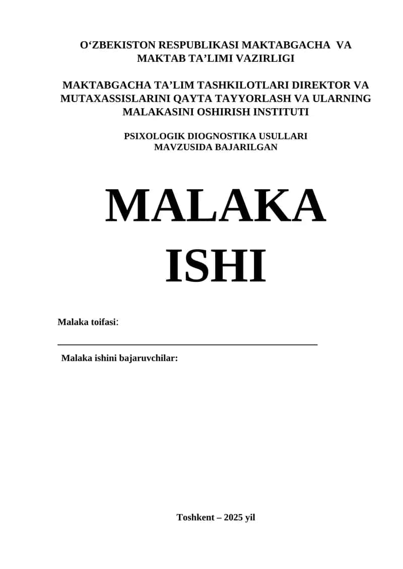 PSIXOLOGIK DIOGNOSTIKA USULLARI 1