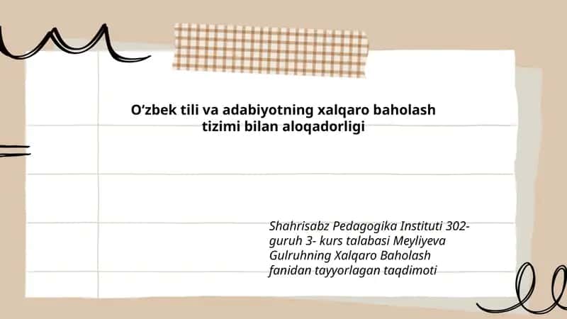 Xalqaro Baholash fanidan taqdimot 1