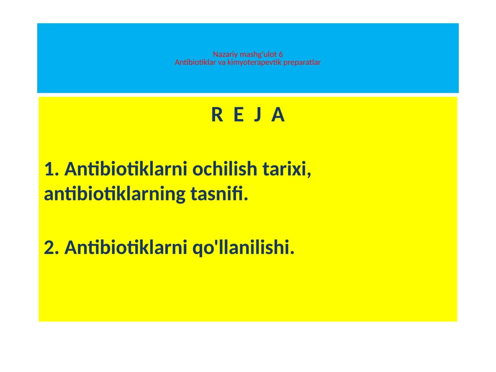 Antibiotiklar vakimyoterapevtik preparatlar 1
