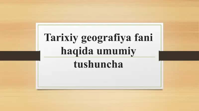 Tarixiy Geografiya Fan 1