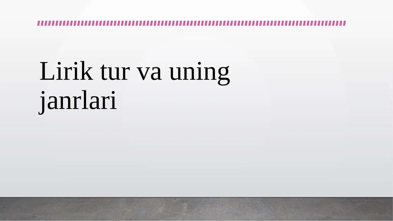 Lirik tur va uning janrlari 1
