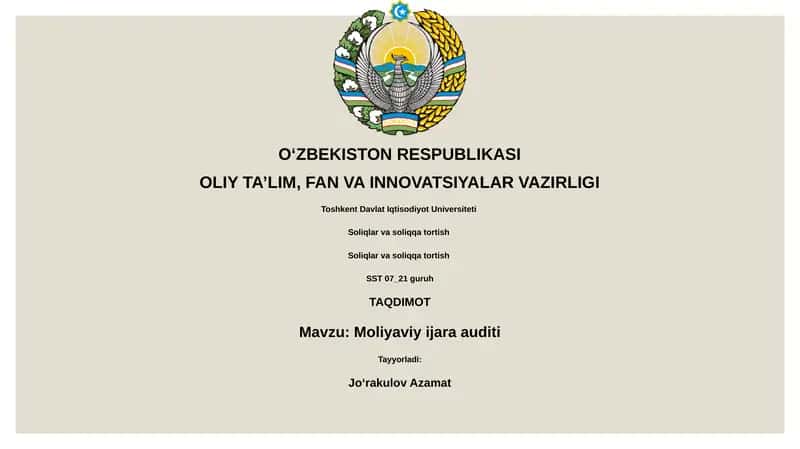 Moliyaviy ijara auditi 1