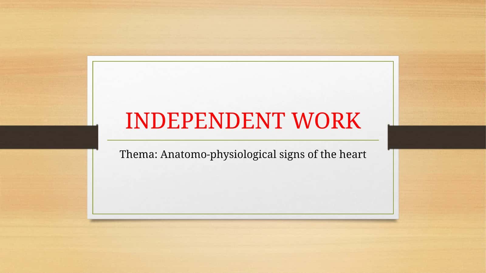 Anatomo-physiological signs of the heart 1