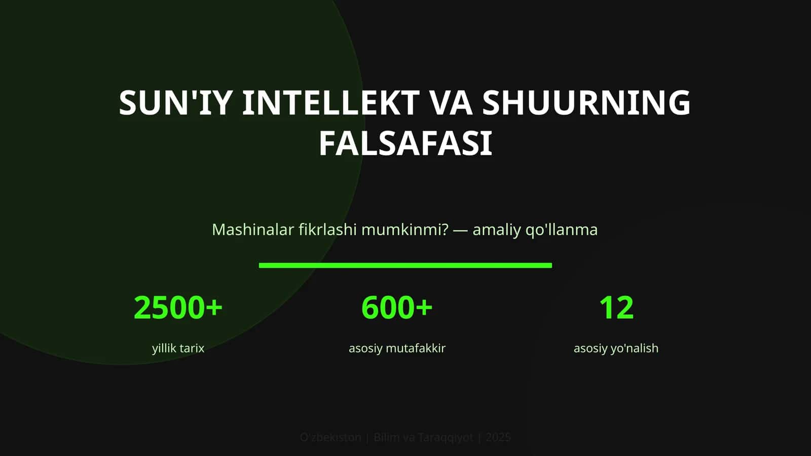 Sun'iy intellekt va shuurning falsafasi 1