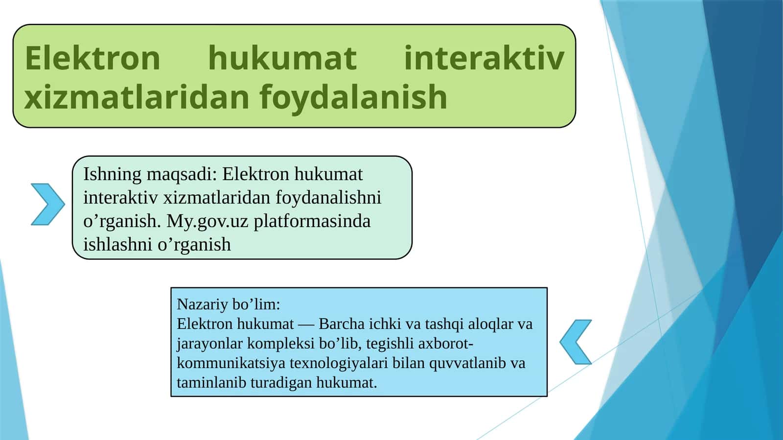 Elektron hukumat interaktiv xizmatlaridan foydalanysh 1
