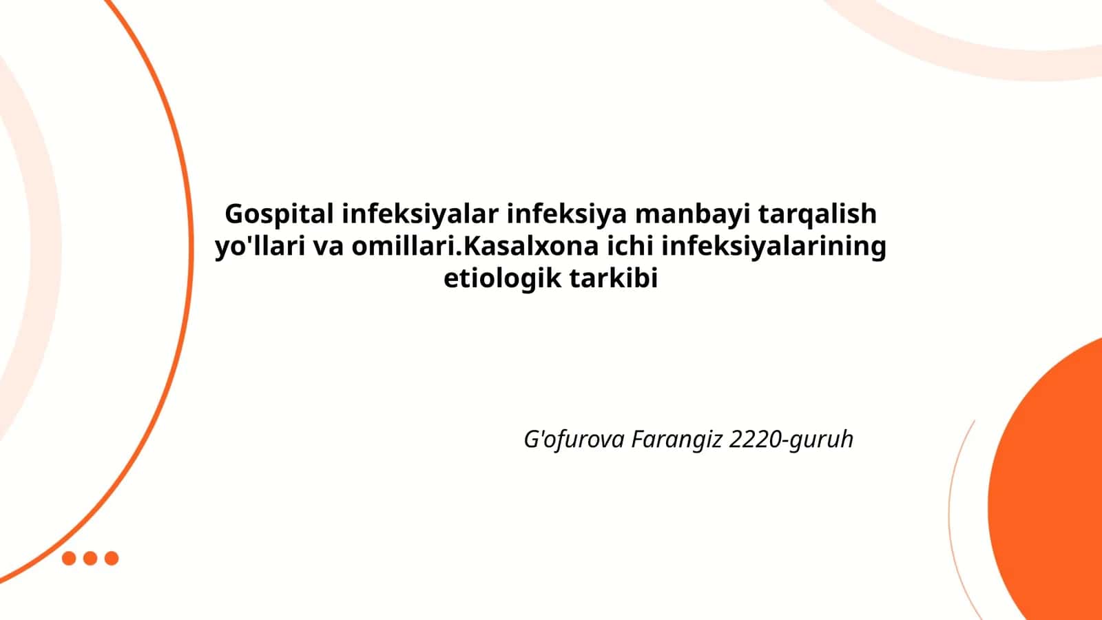 Gospital infeksiyalarning ta'rifi va umumiy ko'rinishi 1