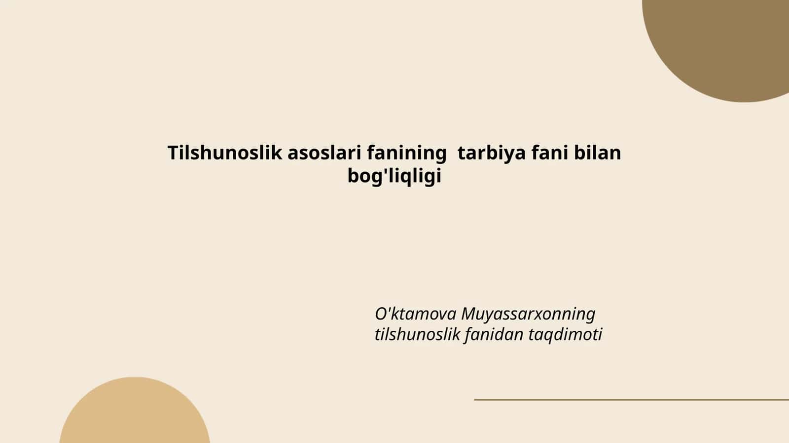 Tilshunoslik asoslari fani 1