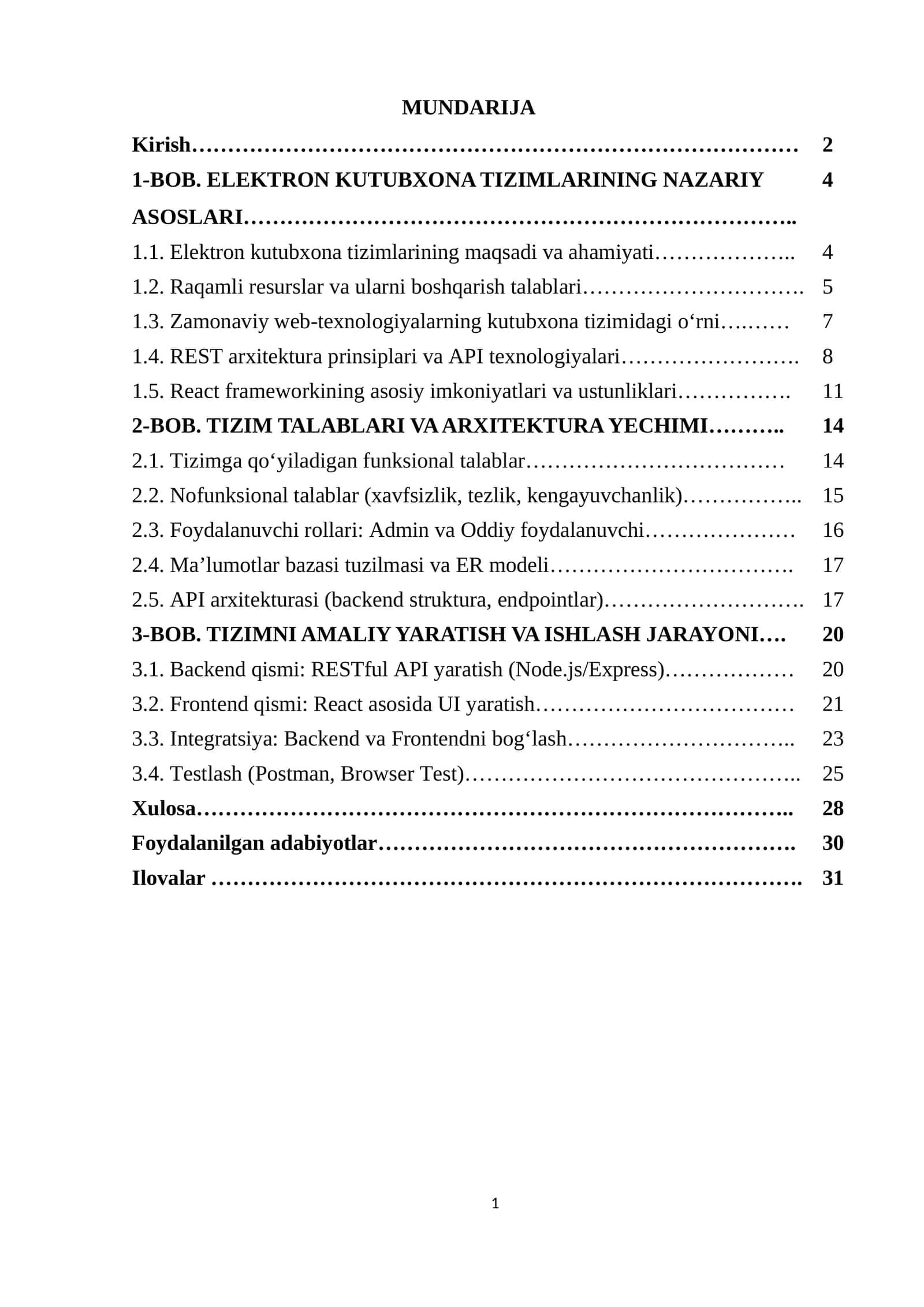 BOB. ELEKTRON KUTUBXONA TIZIMLARINING NAZARIY ASOSLARI 1