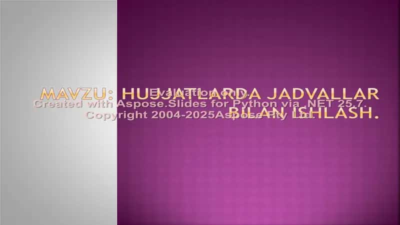 Hujjatlarda jadvallar bilan ishlash. 1
