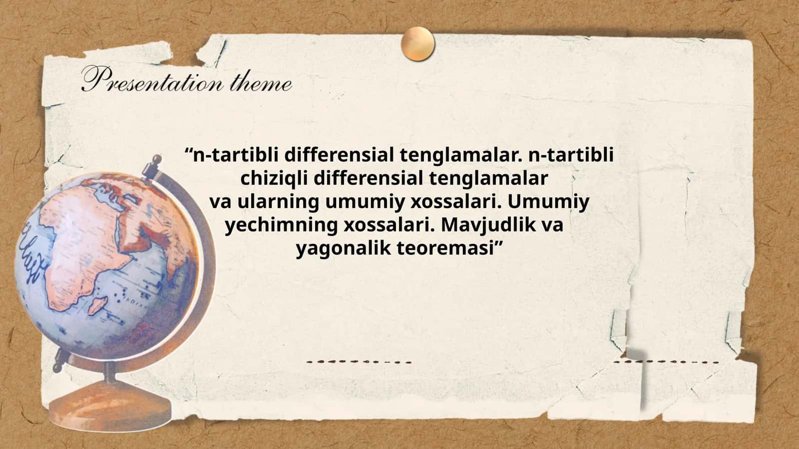 Umumiy yechimning xossalari 1