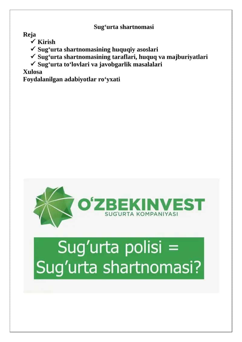 Sug‘urta shartnomasi 1