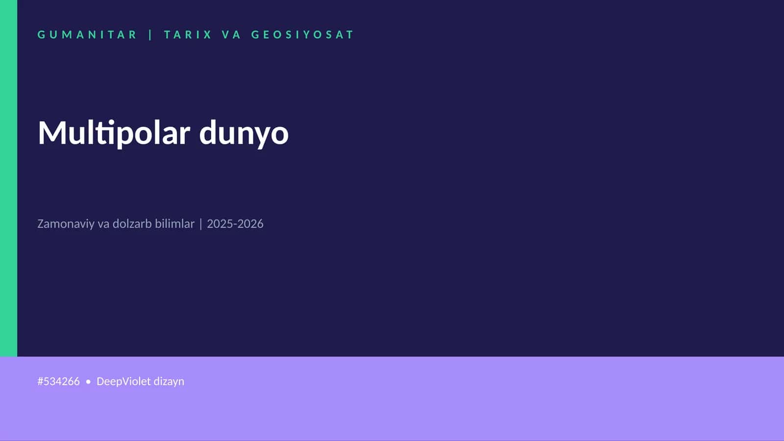 Multipolar dunyo 1