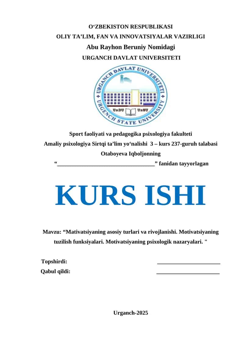 Amaliy psixologiya KURS ISHI 1