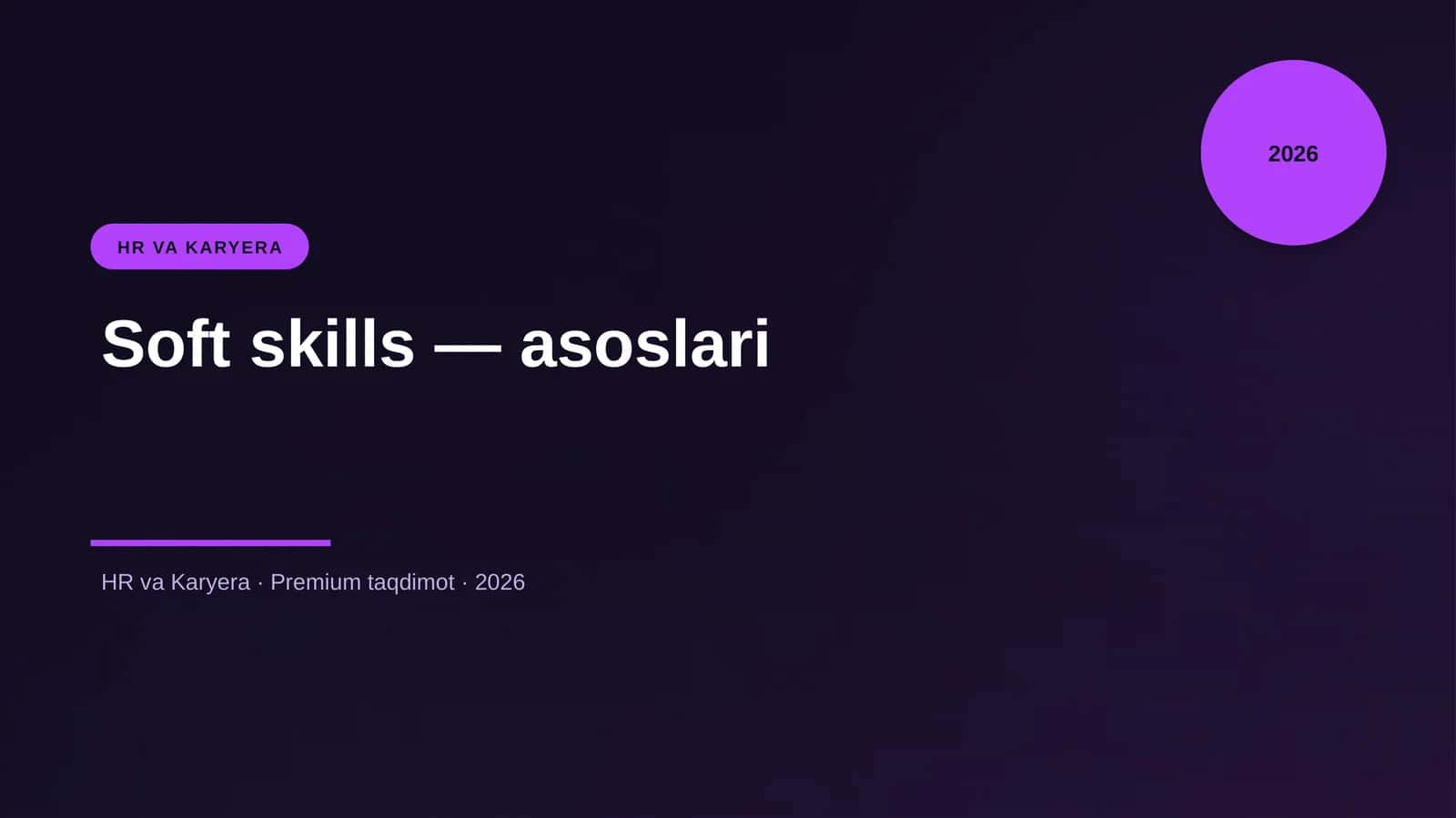 Soft skills — asoslari 1