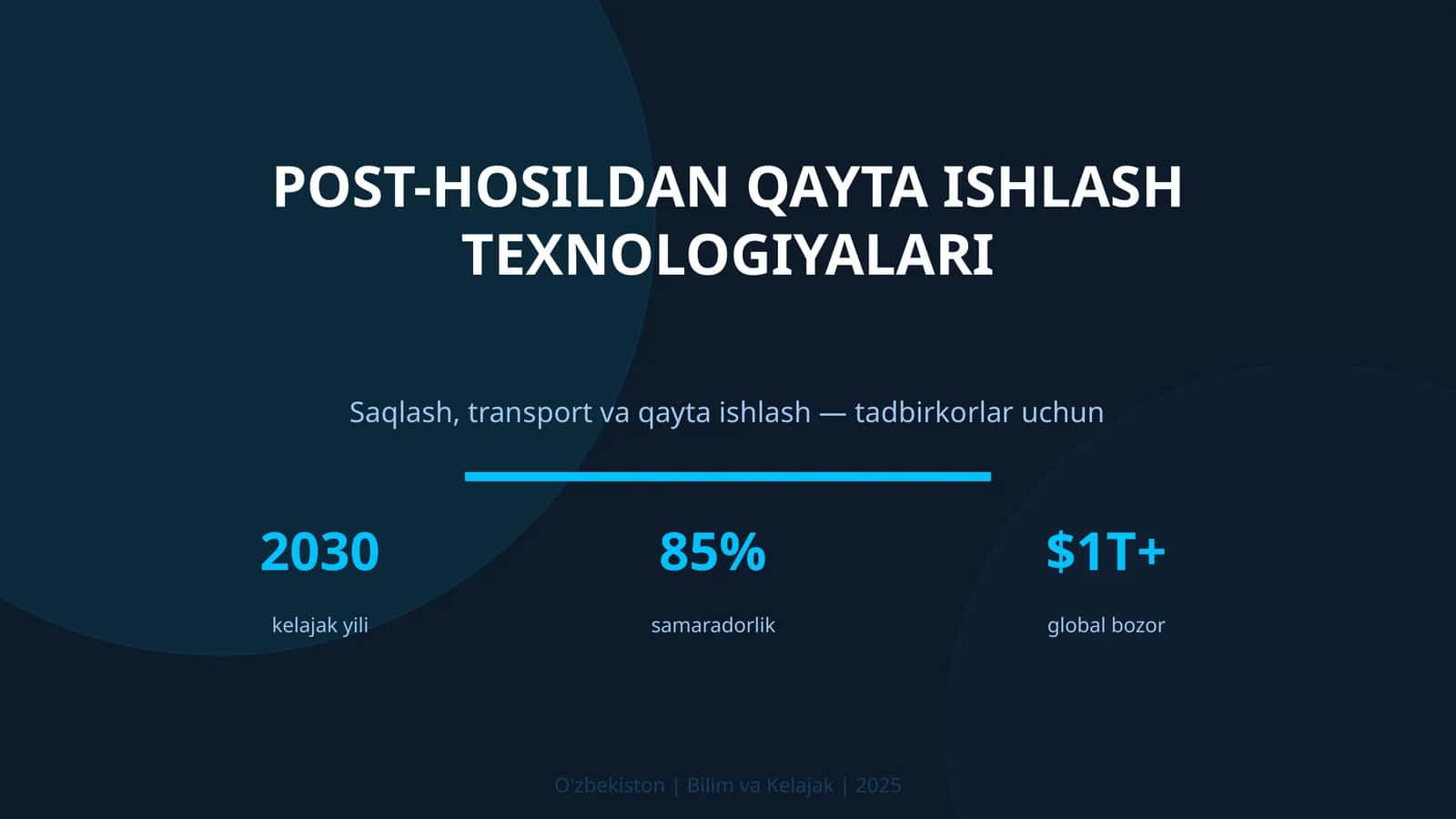 Post-hosildan qayta ishlash texnologiyalari 1