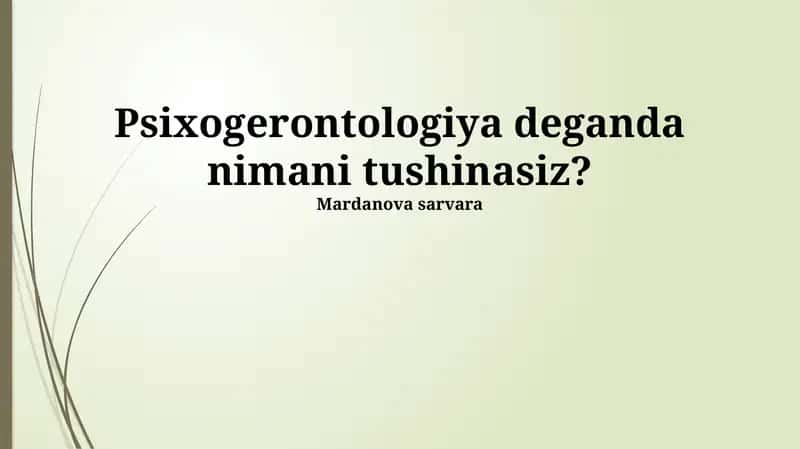 Psixogerontologiya 1