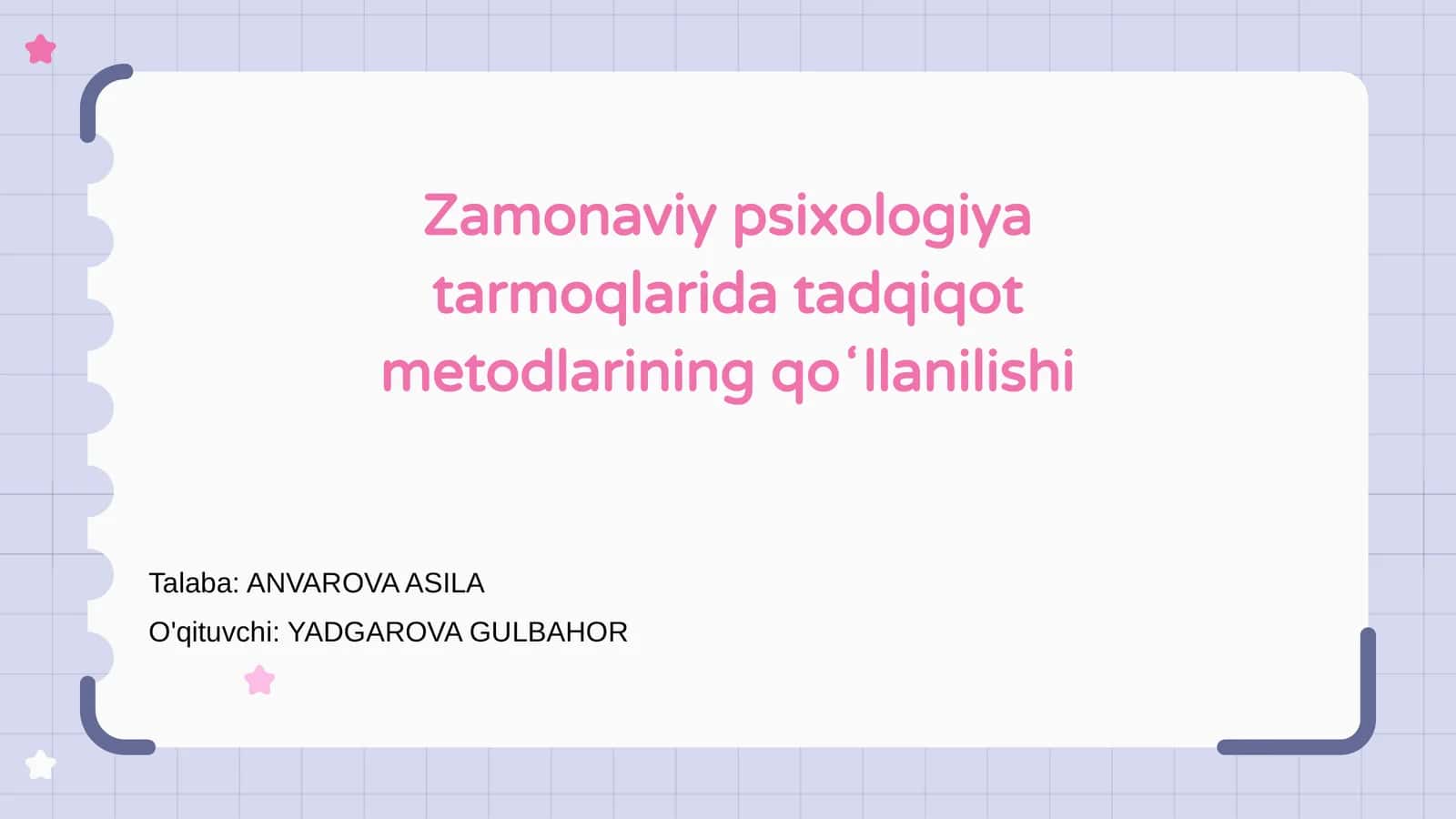 Zamonaviy psixologiyada tadqiqot metodlari 1