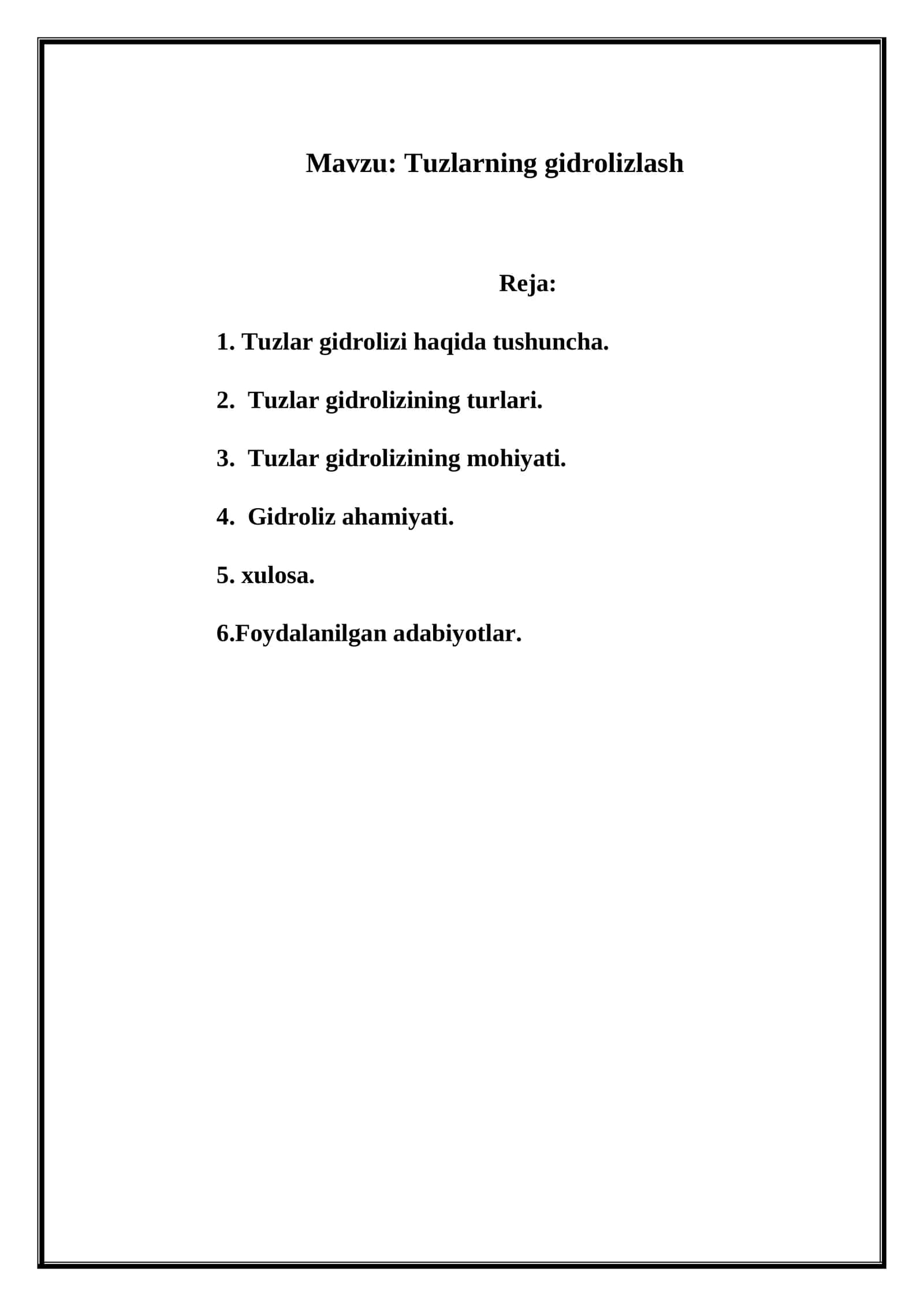 Tuzlarning gidrolizlash 1