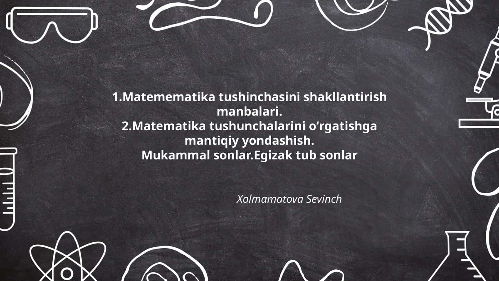 Matemematika tushinchasini shakllantirish manbalari 1