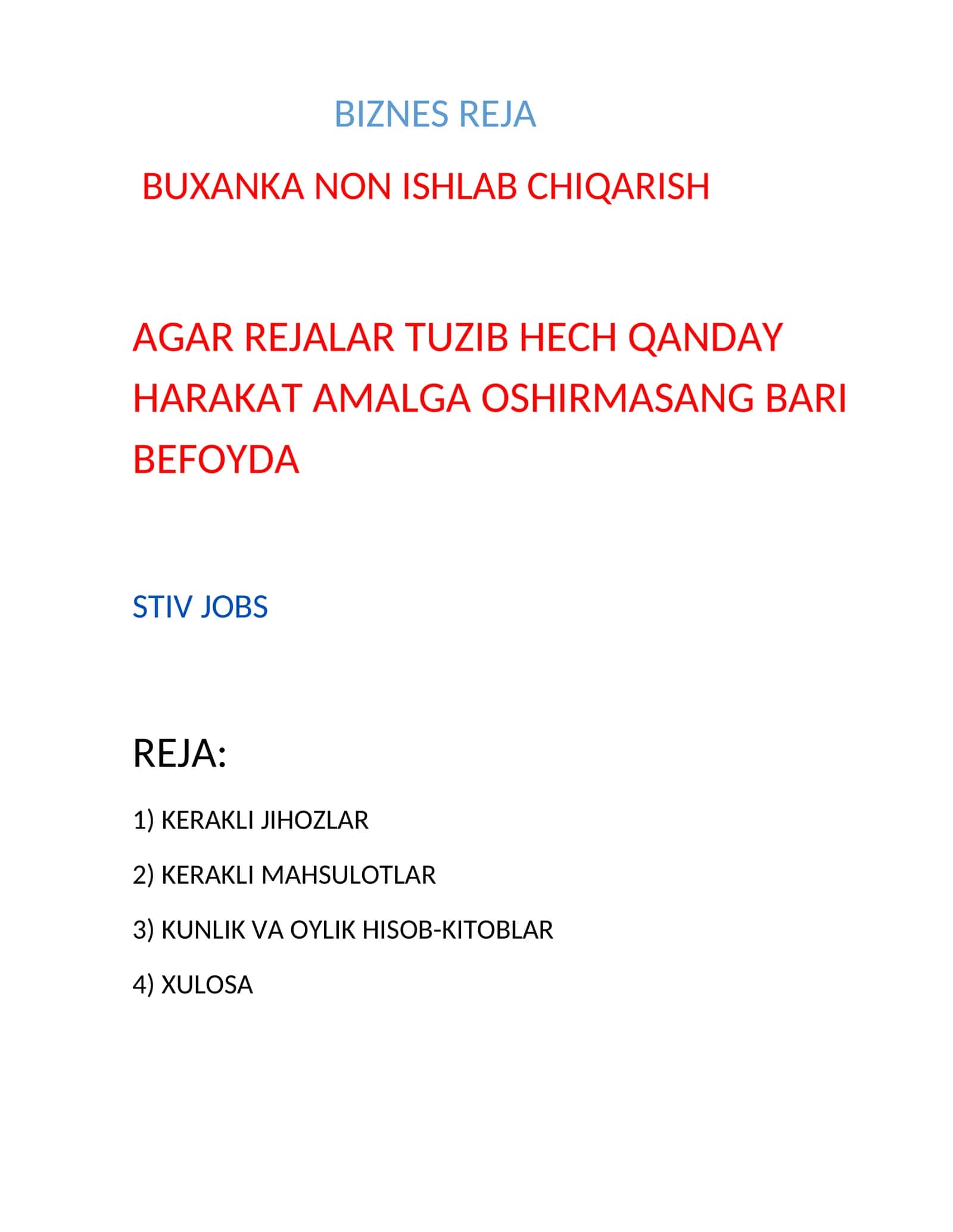 BUXANKA NON ISHLAB CHIQARISH 1