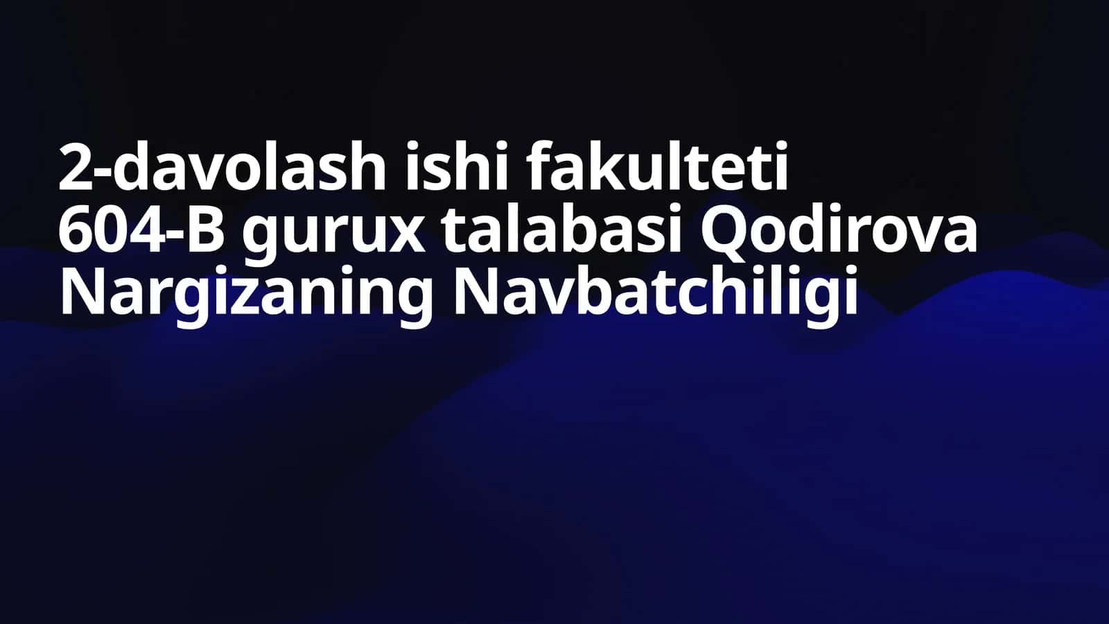 Navbatchiligi 1