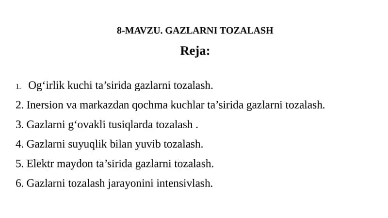 Gazlarni Tozalash 1
