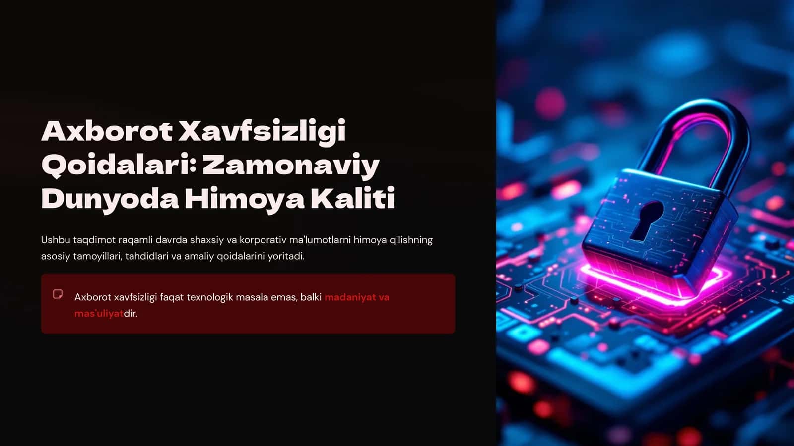 Axborot Xavfsizligi Qoidalari: Zamonaviy Dunyoda Himoya Kaliti 1
