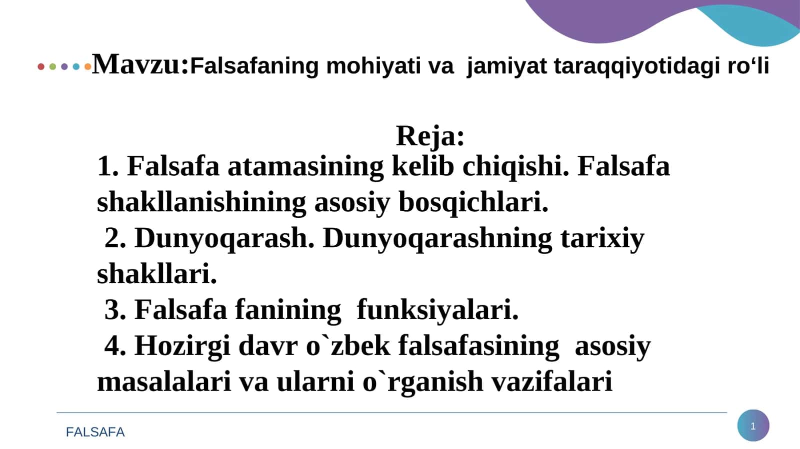 Falsafaning mohiyati va jamiyattaraqqiyoti 1