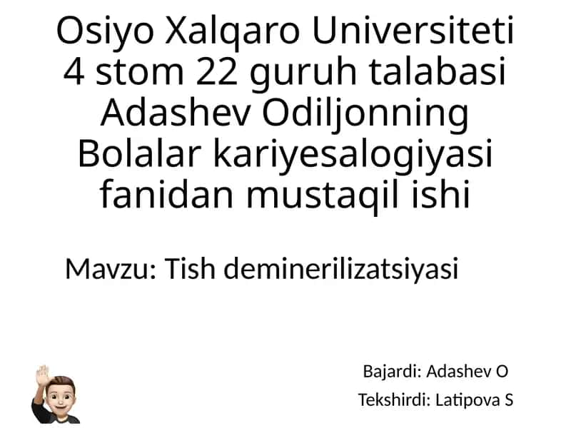 Tish deminerilizatsiyasi 1