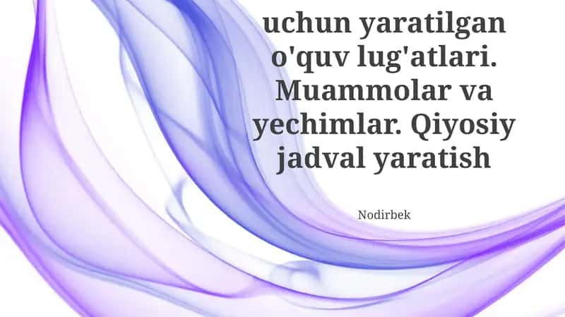 Ona tili darslari uchun Lug'atlar 1