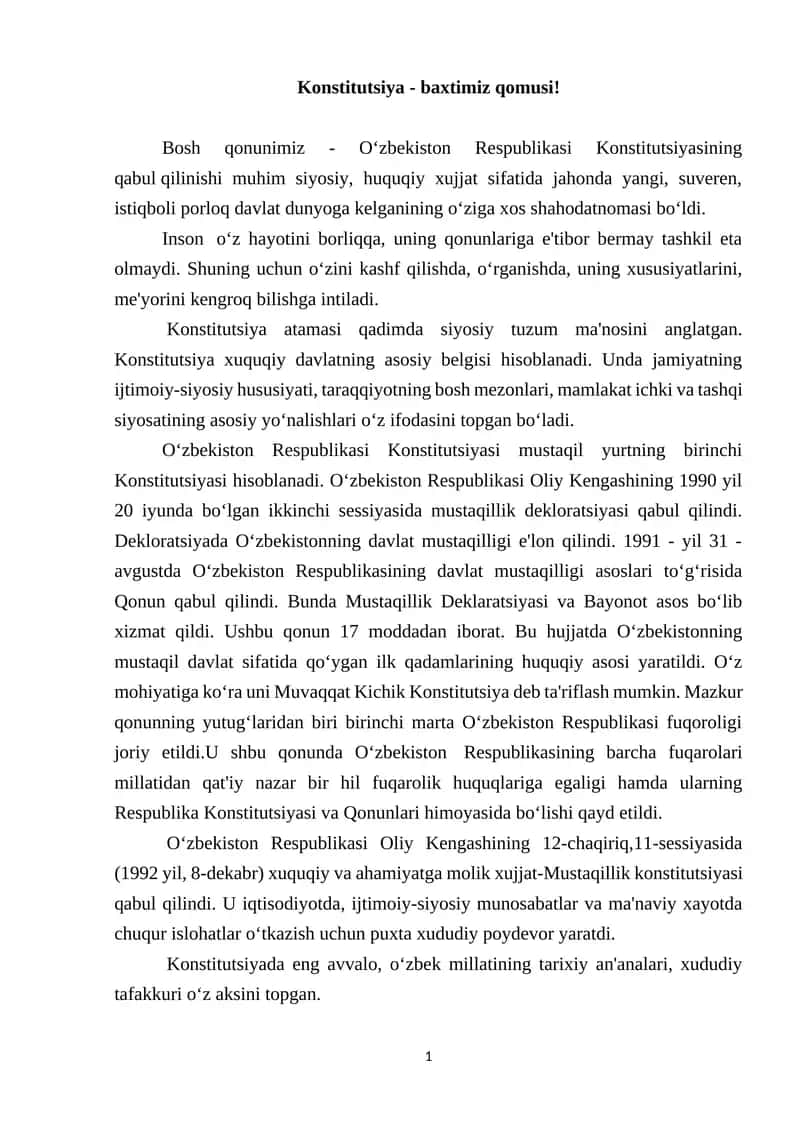 Konstitutsiya - baxtimiz qomusi! 1