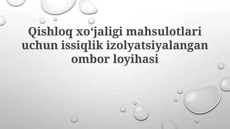 Termal izolyatsiyalangan omborlar 1