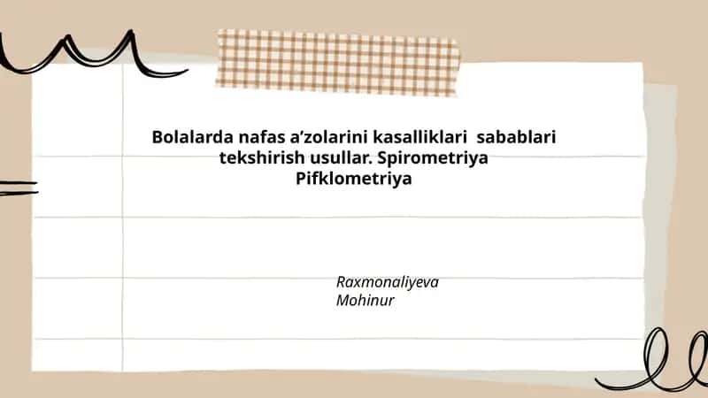 Bolalarda nafas a’zolarini kasalliklari sabablari tekshirish usullar 1