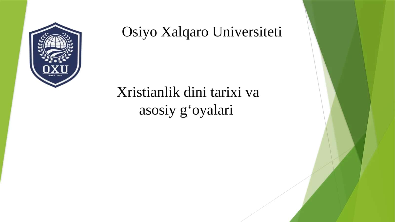 Xristianlik din tarixi va asosiy g‘oyalari 1