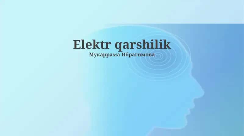 Elektr qarshilik va Ohm qonuni 1