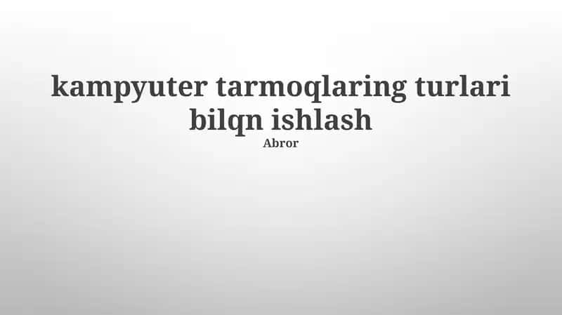 Tarmoq protokollari 1