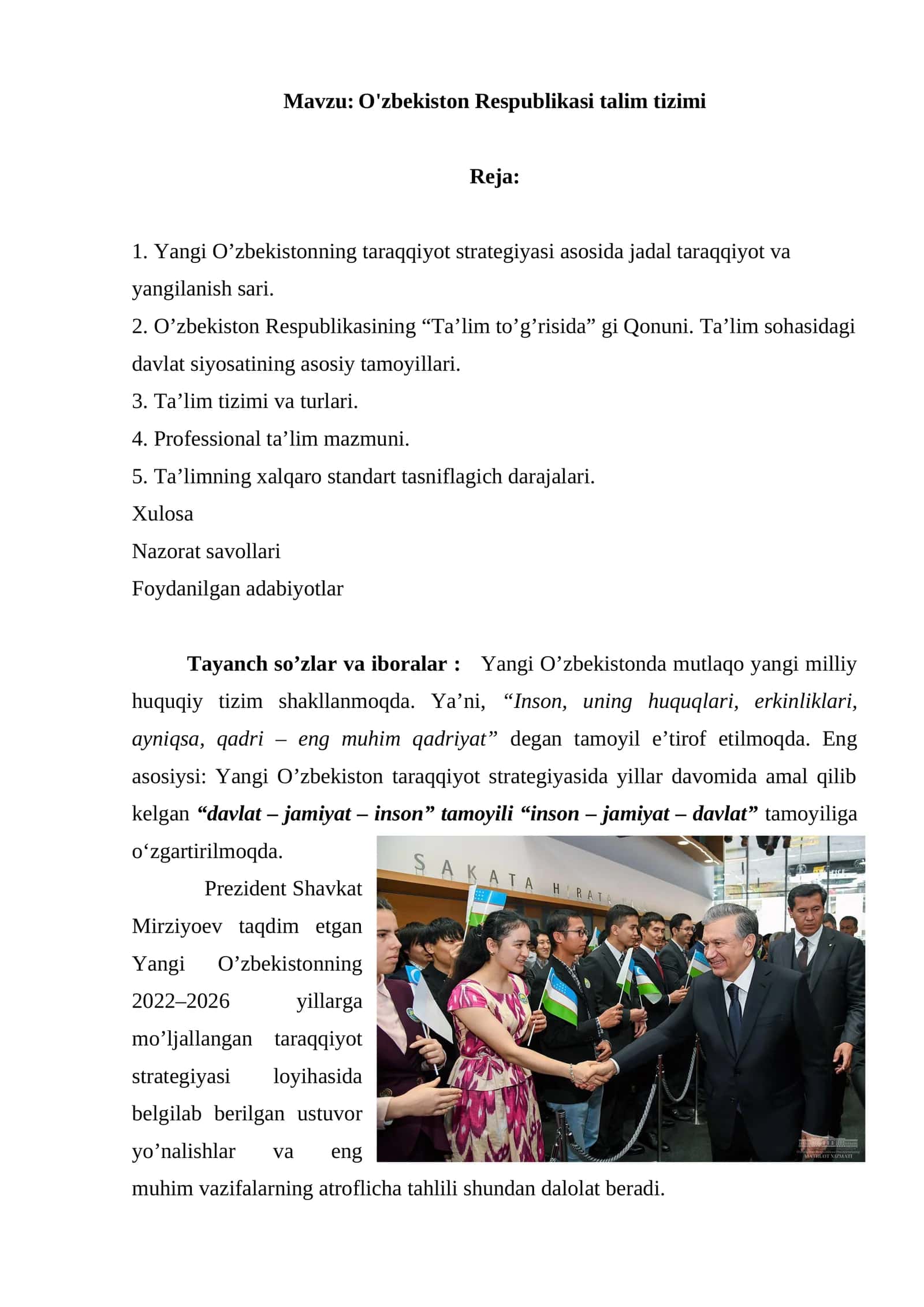 O'zbekiston Respublikasi talim tizimi 1