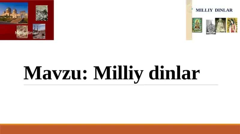 Milliy dinlar 1
